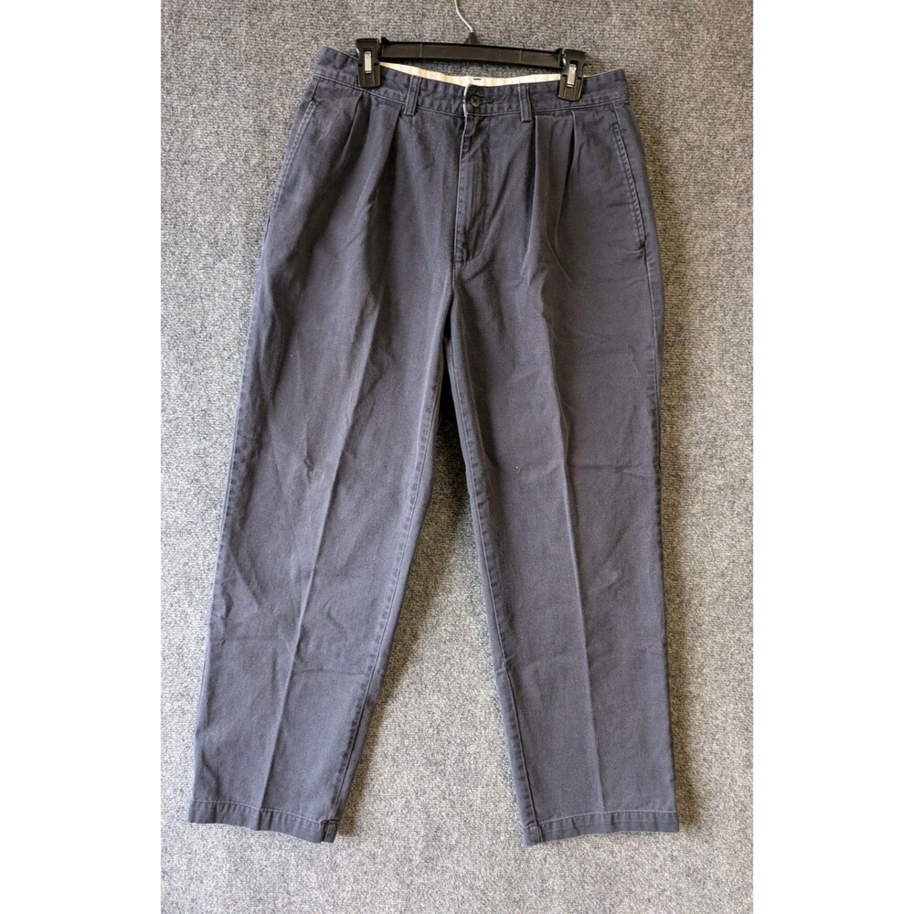 Vtg 90s Polo Ralph Lauren Andrew Pant 32x30 Deep Navy Blue Pleated Chino